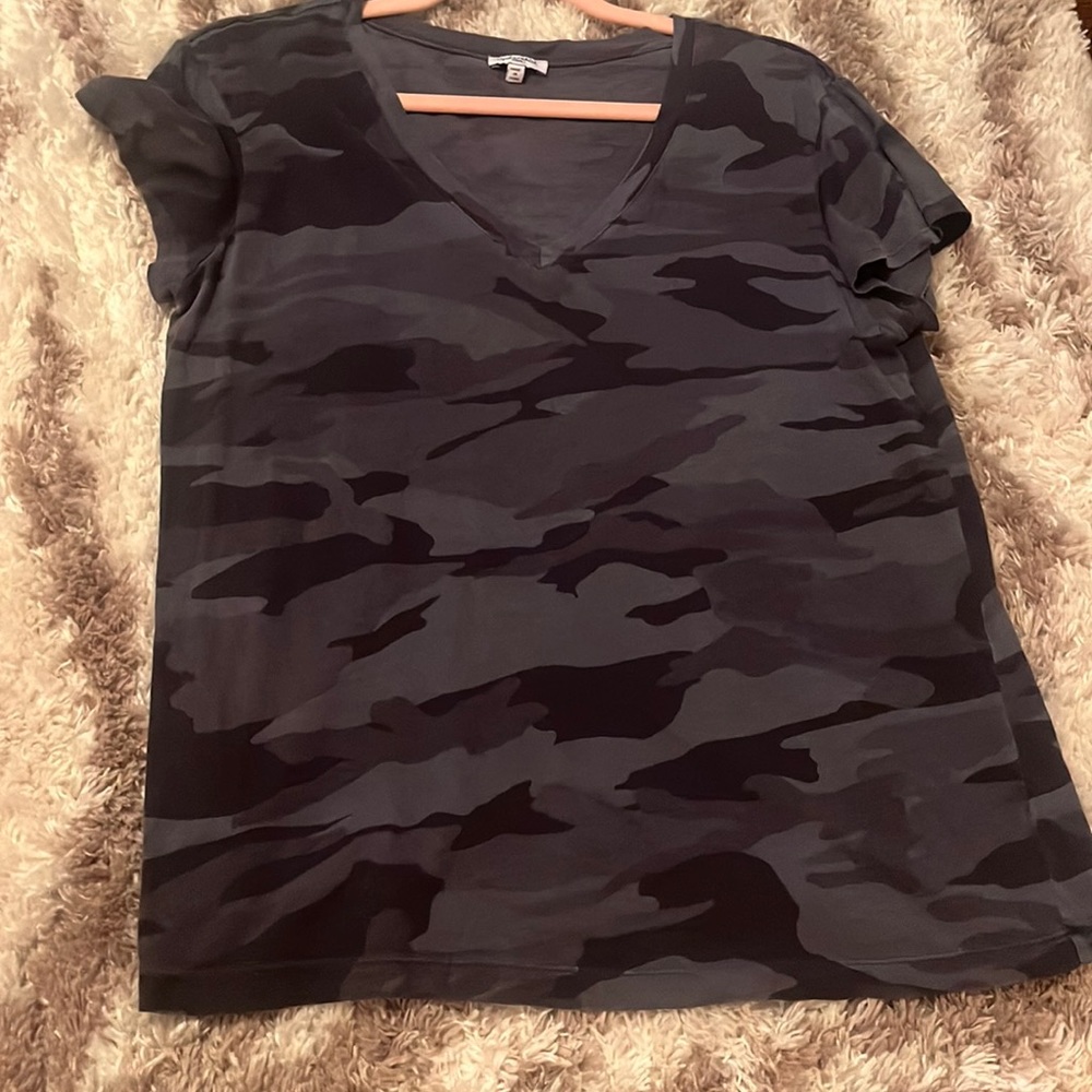 Black camo v neck t shirt